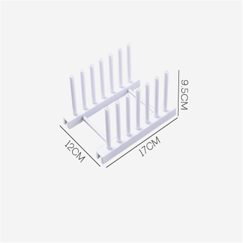Plastic Plate Stand Rack Kitchen Plate Holder Storage Shelf Pot Lid Rack Plate Display Pan Cover Stand Kitchen Organizer: White 17x12x9.5cm