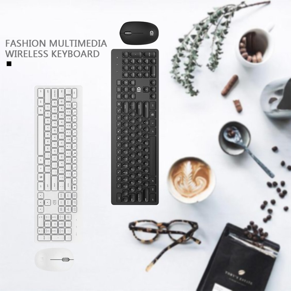 Stylish and Comfortable Universal Ergonomic Silent 2.4G Wireless Keyboard and Mouse Set For Home and Ofice Use, Power Saving
