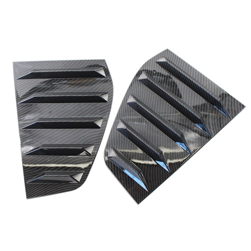 Cubierta de rejilla de ventana de aspecto de carbono, cubierta de ventilación lateral y trasera, embellecedor de postes de pilar de puerta, 8 Uds., 1 par