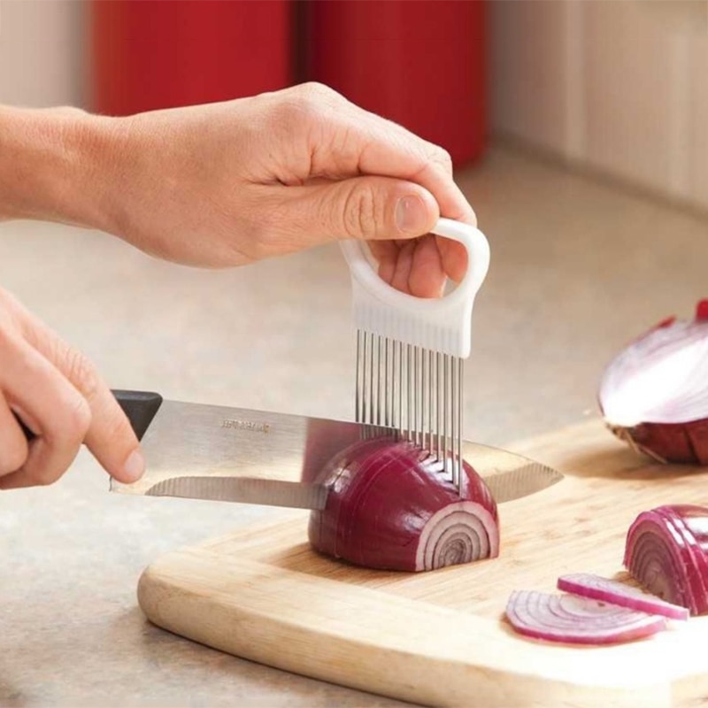 Ui Houder Keuken Gadgets Handige Rvs Tomaat Slicer Groentensnijder Veiligheid Koken Gereedschap Keuken Gereedschap