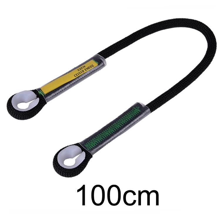 Cuerda de escalada en roca al aire libre, cuerda precosida de ojo a ojo, resistente al calor, enganche de fricción: black 100cm