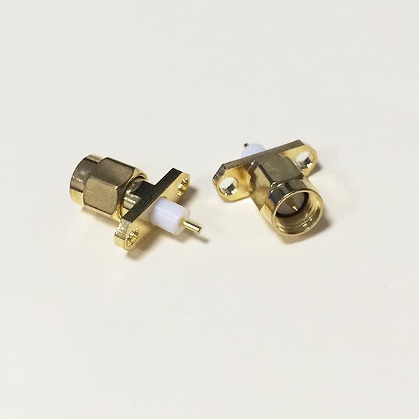 1pcNew SMA Male Plug RF Coax Modem Convertor Connector panel mount solder post Straight Insulator Long 4mm Goldplated