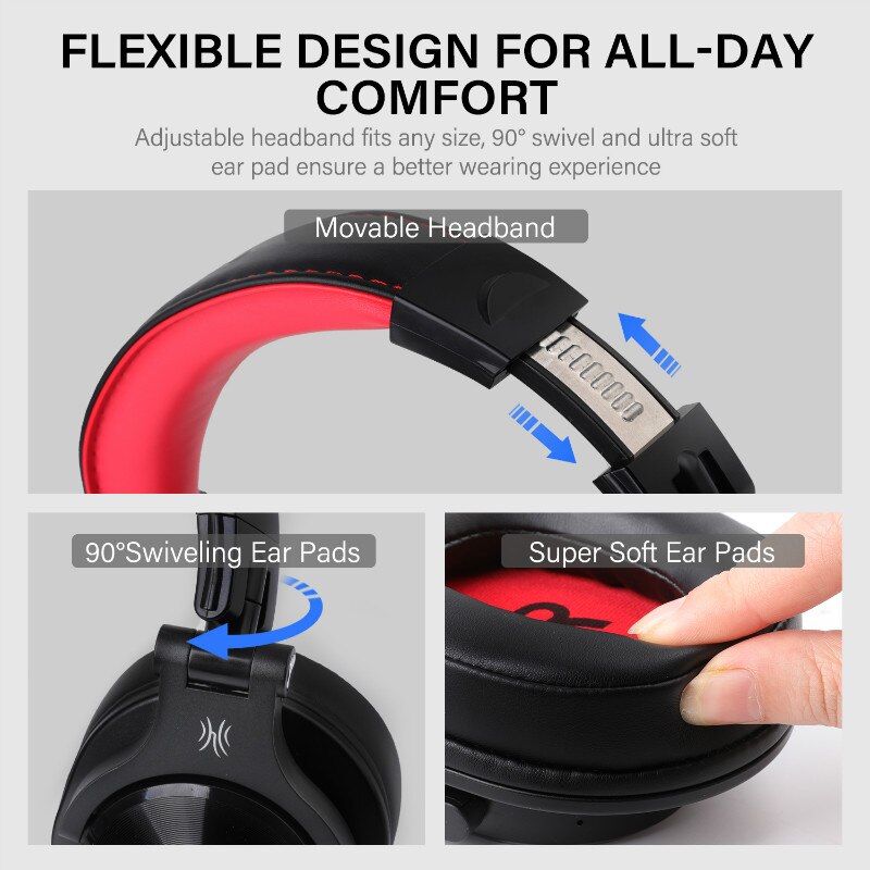 Oneodio fusão profissional com fio estúdio dj fones de ouvido + sem fio bluetooth 5.0 fone alta fidelidade estéreo monitor com microfone