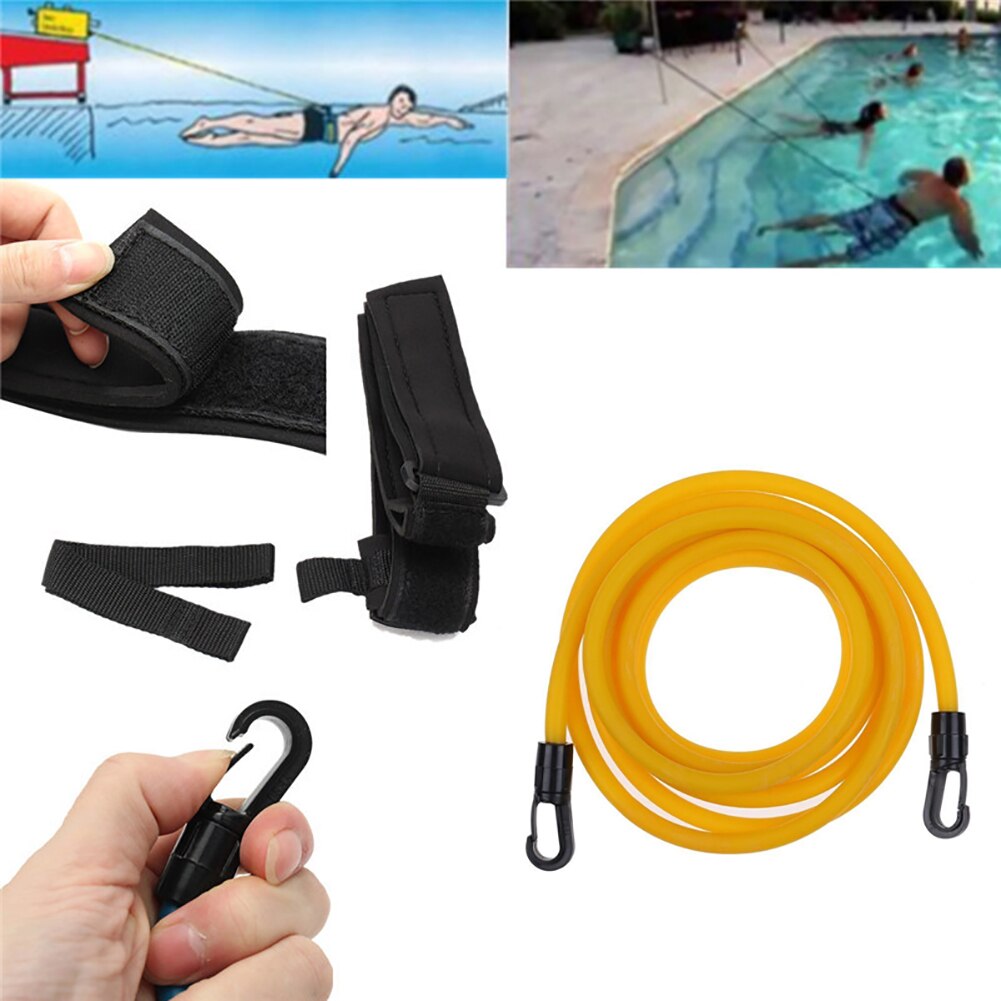 Cinturón de resistencia de látex ajustable para adultos y niños, cinturón elástico de alta resistencia para ejercicio de natación, aumento de potencia