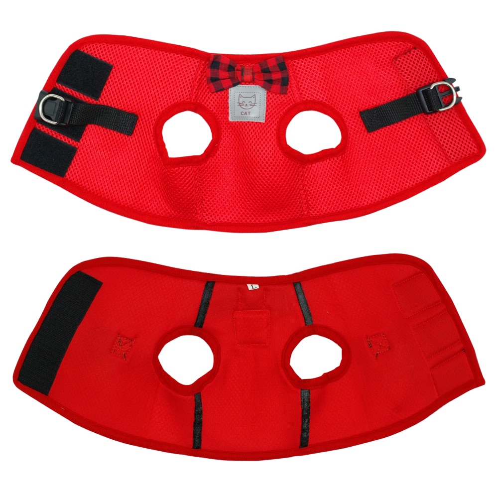 Mesh Bowtie Cat Harness and Leash Small Cat Walking Harness Pet Kitten Clothes Red Black