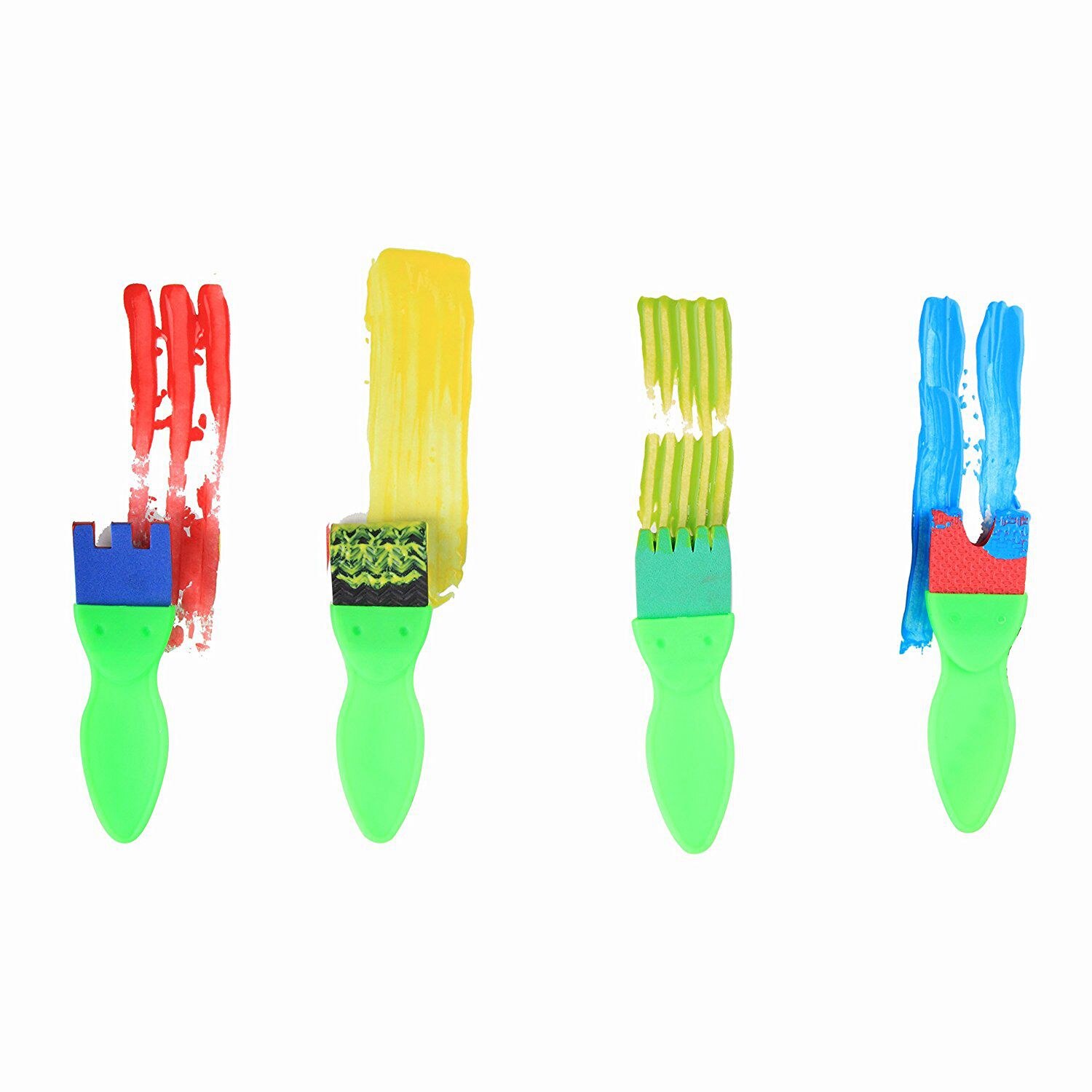 BLEL 25 Pieces Kids Sponge Painting Brushes for Early Learning Mini Flower Sponge Brushes Drawing tools
