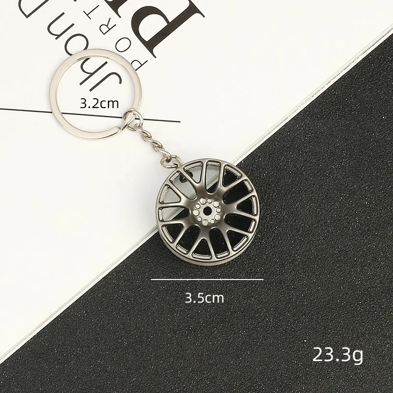 Personalità Originalità mini Ricambi auto Cerchione per auto Portachiavi Appassionato di auto Portachiavi Accessori Portachiavi Catena per uomo Regalo: giallo