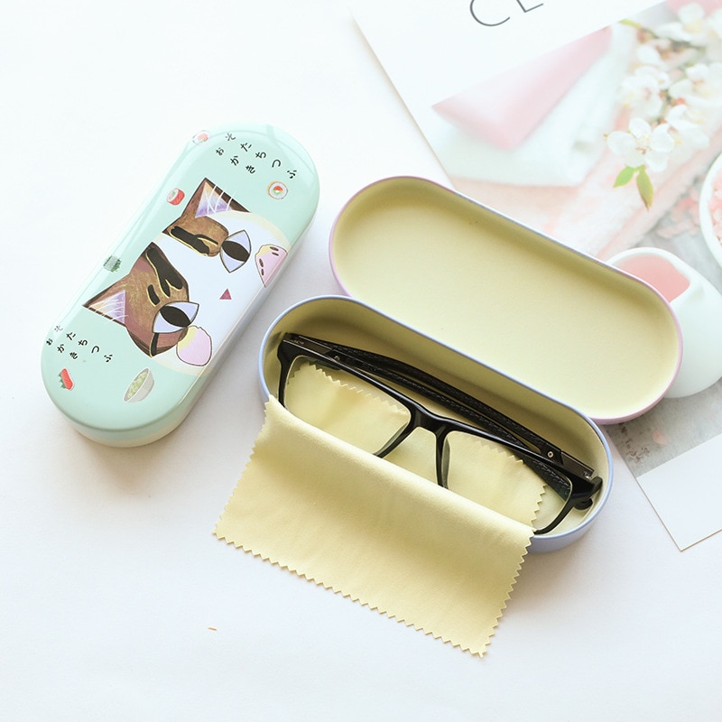 Étui lunettes chat de dessin animé | Étui de lunettes de rigide, mignon, protection des lunettes, boîte de protection pour les filles, modèle