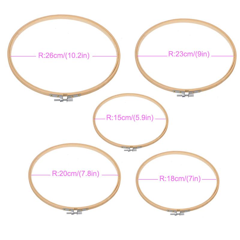 Retro DIY Sewing Embroidery Ring Hoop Wooden Embroidery Hoops Frame Set Bamboo Rings Cross Stich Household Sewing Tools