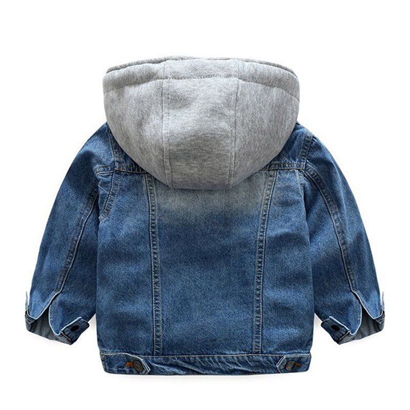 2-8 Jaar Lente Baby Jongens Hooded Denim Jassen Herfst Peuter Meisjes Jongens Cowboy Bovenkleding Kleding