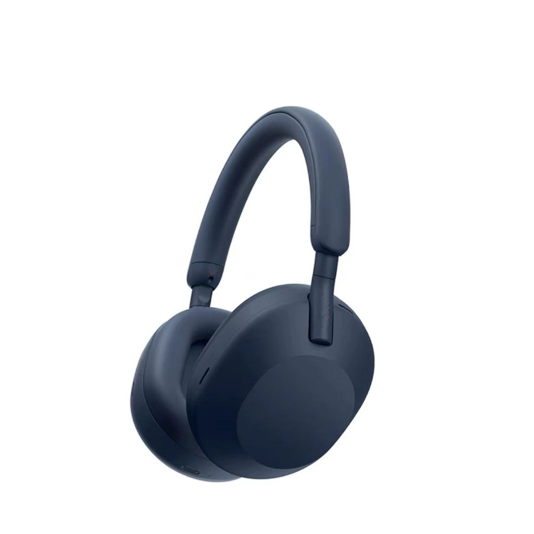 WH-1000XM5 bin Kopf montierter kabelloser Bluetooth-Kopfhörer. Selbstgeräuschunterdrückende Auflage mit geringer Latenz für Anrufe und Spiele: Blau