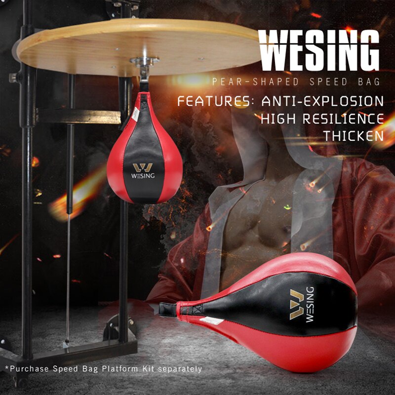 Pelota para golpear con reflejos de boxeo, pelota inflable para golpear con forma de pera, Bola de velocidad de PU Sanda, pelota de entrenamiento de reacción