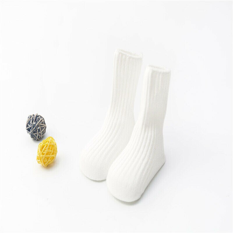 0-4T Solid Anti-slip Baby Boy Girl Cotton Socks NewBorn Infant Toddler Casual Soft Ankle Sock: White / 2 to 4Years