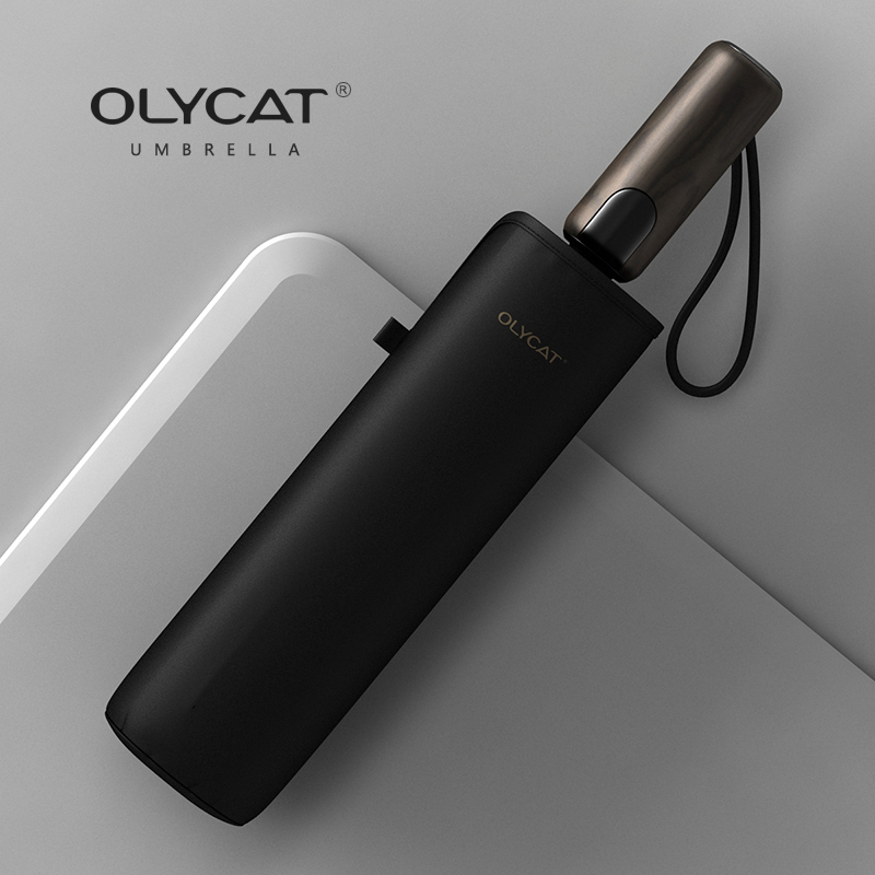 OLYCAT-paraguas para hombre, sombrilla totalmente automática de alta densidad, resistente a la lluvia, estilo Retro, para negocios, alta gama, para exteriores, 3 pliegues, 10k