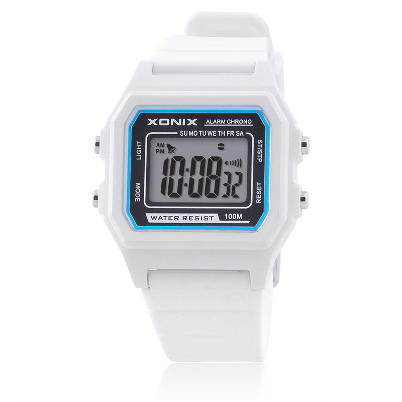 XONIX Top Sports Watches Waterproof 100m Men Women Outdoor Fun Multifunction Digital Watch Swimming Diving Wristwatch: Ivory