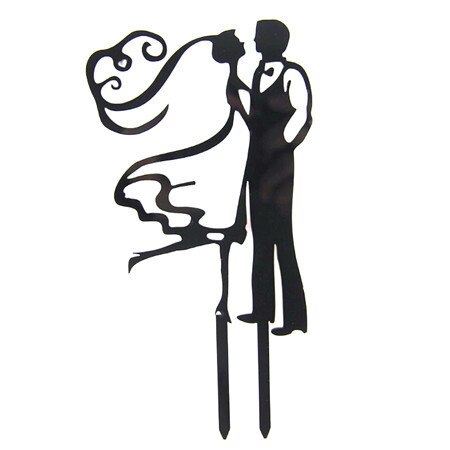 Romantische Wedding Cake Topper Mr Mrs Acryl Zwart Toppers Bruid Bruidegom Voor Verjaardag Bruiloft Decoratie Feestartikelen: L
