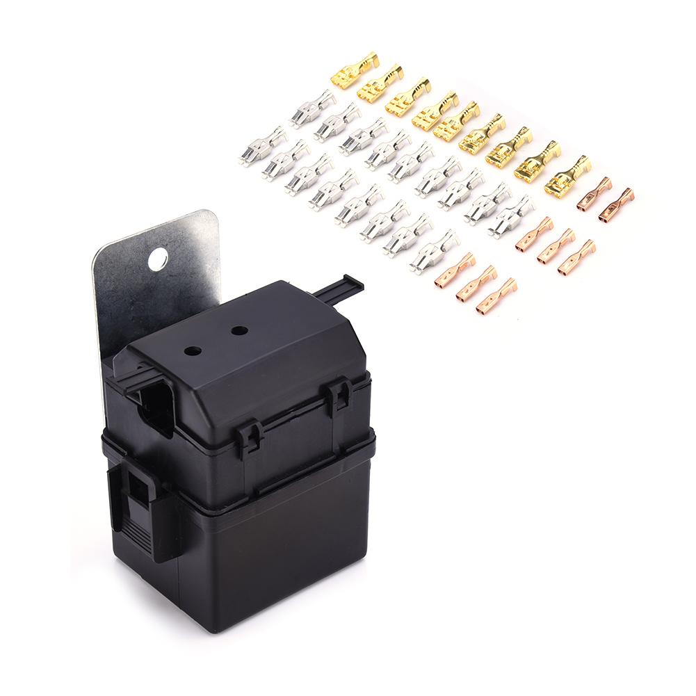 12V 8-Way Auto Zekering Box Set Auto Zekering Box Set Met 2 Relais Blade Zekering Blokken kits Dc Verzekering Seat Met Terminals Blok Kit