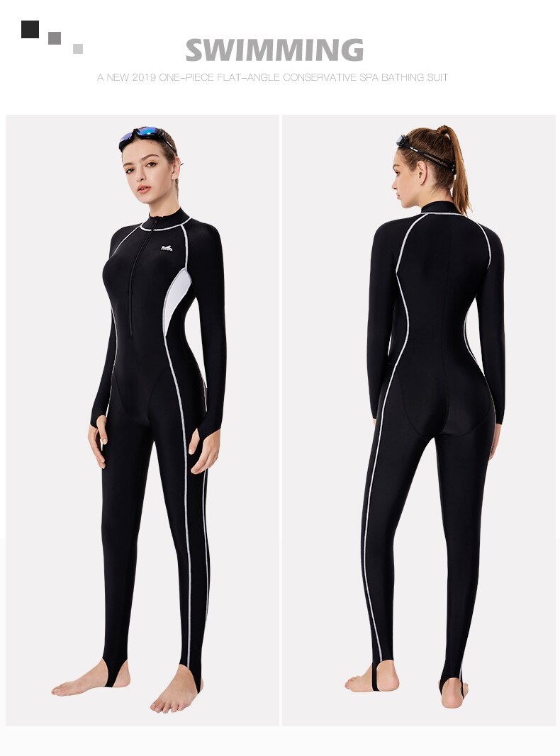 Yingfa-traje de baño de una pieza para mujer, protector solar, de manga larga, para bucear, surf, esnórquel, Medusa