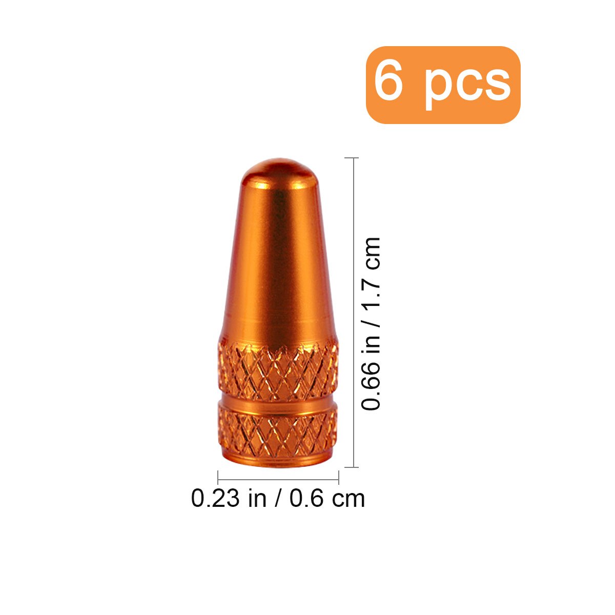 Vorcool 6 stk sykkel aluminiumslegering franske ventilhetter for mtb landeveissykkel terrengsykkel dekk luftventilhetter støvdeksler (oransje)