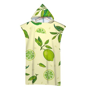 Volwassen Vruchten Afdrukken Microfiber Strand Poncho Handdoek Met Capuchon Zwemmen Surf Veranderende Gewaden Sneldrogend Badhanddoeken Beachwear: 10