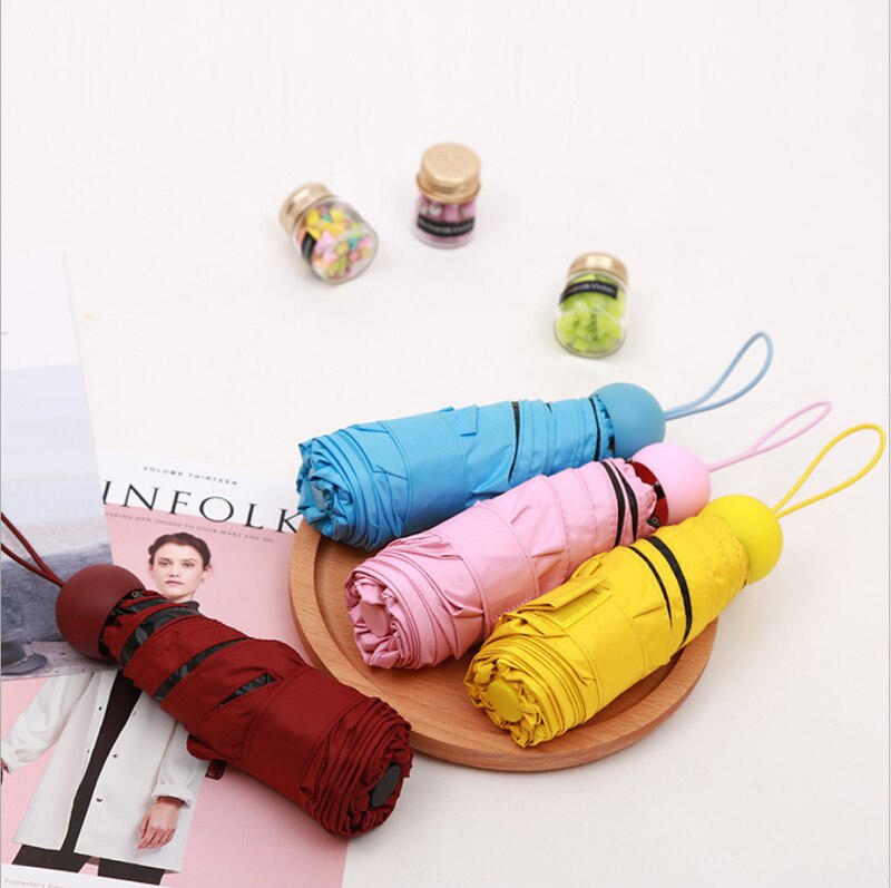 Paraguas Mini cápsula para mujer, paraguas transparente de bolsillo Anti-UV, paraguas plegable a prueba de viento, paraguas compacto para lluvia para niños