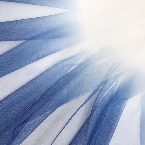 1.6*1Meter Gradienten Bicolor Druck Tüll Stoff Organza für Hochzeit Party Dekoration Prinzessin Kleid Ballettröckchen Felsen Afrikanischen Stoff: tief Blau Weiß