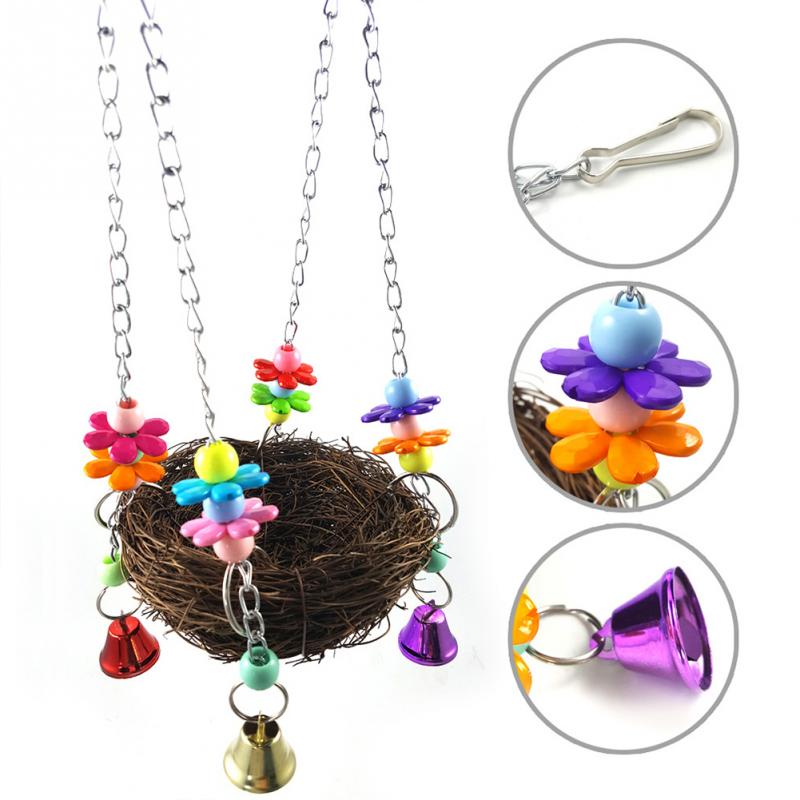 zwierzę domowe ptasie gniazdo hamak huśtawka wiszące gryzaki papuga papuga długoogonowa papużka falista Cockatiel #20