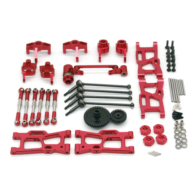 Wltoys 144001 124016 124017 124019 124018 RC op afstand bestuurbare auto 4MD Universele metalen upgrade-accessoires voor algemeen gebruik Kwetsbare set: Rood
