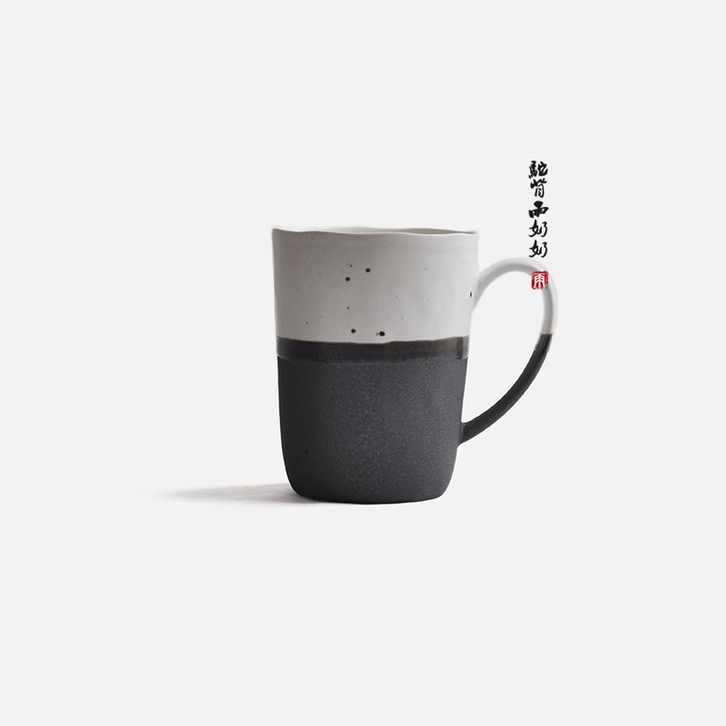 Drikkekrus i retro japansk stil keramisk keramikk kaffe melk te krus kopp med håndtak hvitt blekk par kopp