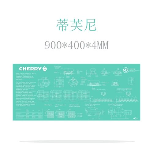 1pc Cherry Switch Decompose Picture Mouse Pad Cherry Mouse mat Super large 900X400*4mm Thickening Edge Locked: Model 6