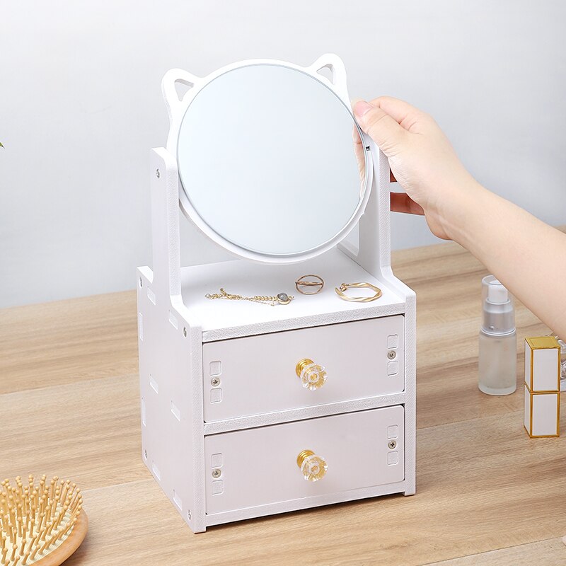 Desktop Makeup Mirror Vanity Mirror Storage Makeup Integrated Reversible Makeup Mirror Makeup Vanity Bedroom Mirrors