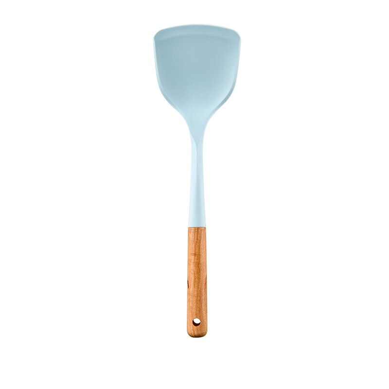 Morandi Blue Silicone Kitchenware Cooking Utensils Heat Resistant Kitchen Non-Stick Cooking Utensils Kitchen Baking Tools: Spatula