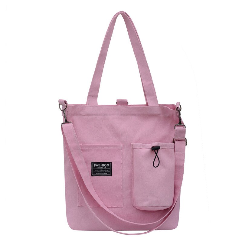 Style Women Hasp Canvas Bags Shoulder Bags Female Casual Soft Zipper Canvas Handbags Messenger Bags: Pink