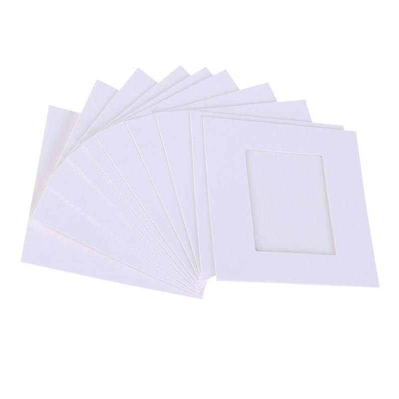 10 Pcs DIY Kraftpapier Fotolijst 3-5 inch Opknoping Muur Foto Fotolijst Kraftpapier Met Clips en Touw Voor Familie Geheugen: white / 6 inch