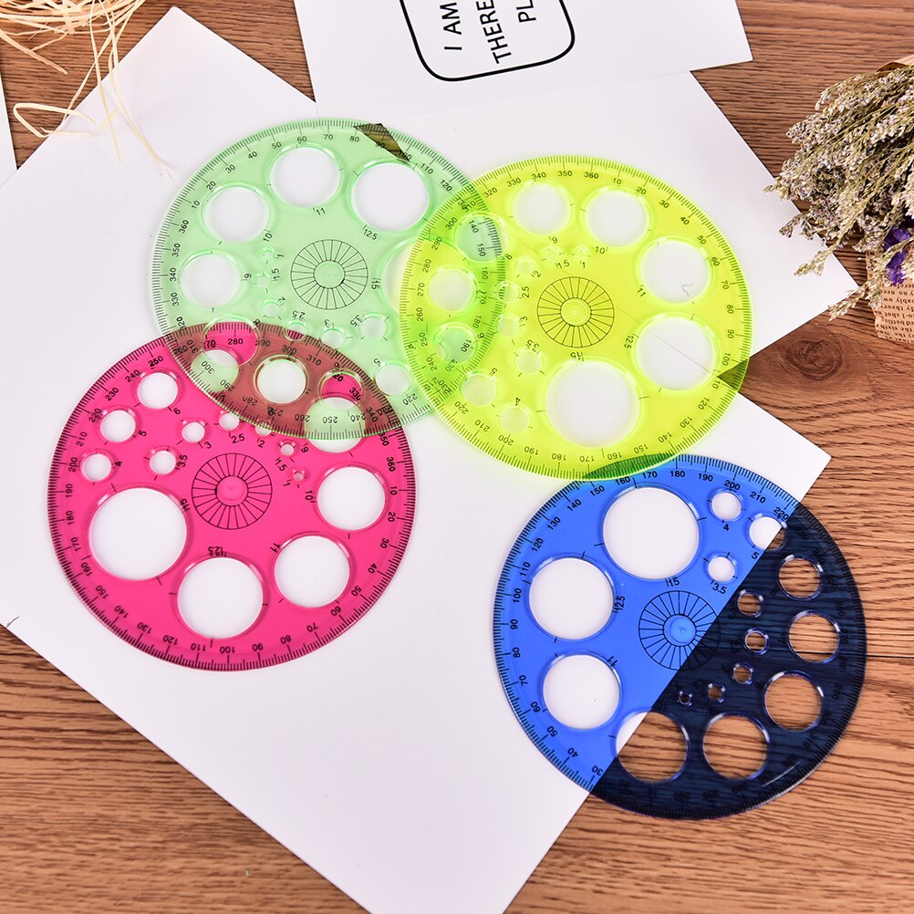 1pcs Diameter 11.5cm 360-degree Red Green Yellow Foot Circular Blue Optional Four-color High-grade Patchwork Ruler