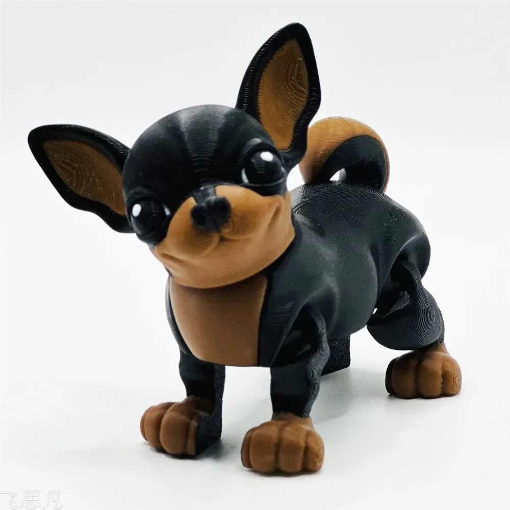 Oppgrader 3d -trykk dyrehund revefigur flerleddet bevegelig for kawaii-romdekor barnehjemstilbehør