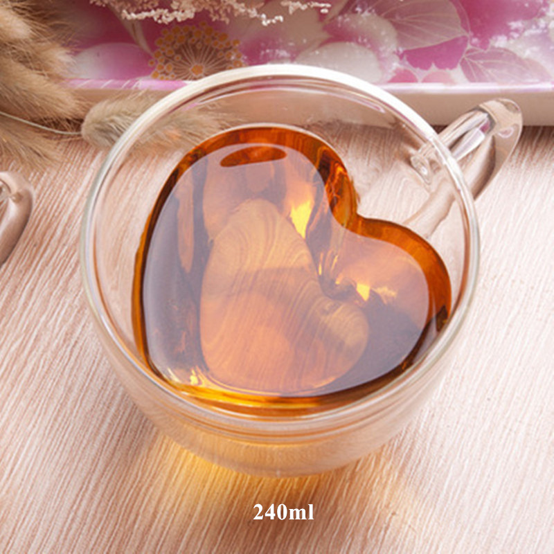 1Pcs Water Bottle Coffee Cup Heat-resistant Double Wall Glass Cup Beer Handmade Milk Lemon Juice Cup Drinkware: H240ml