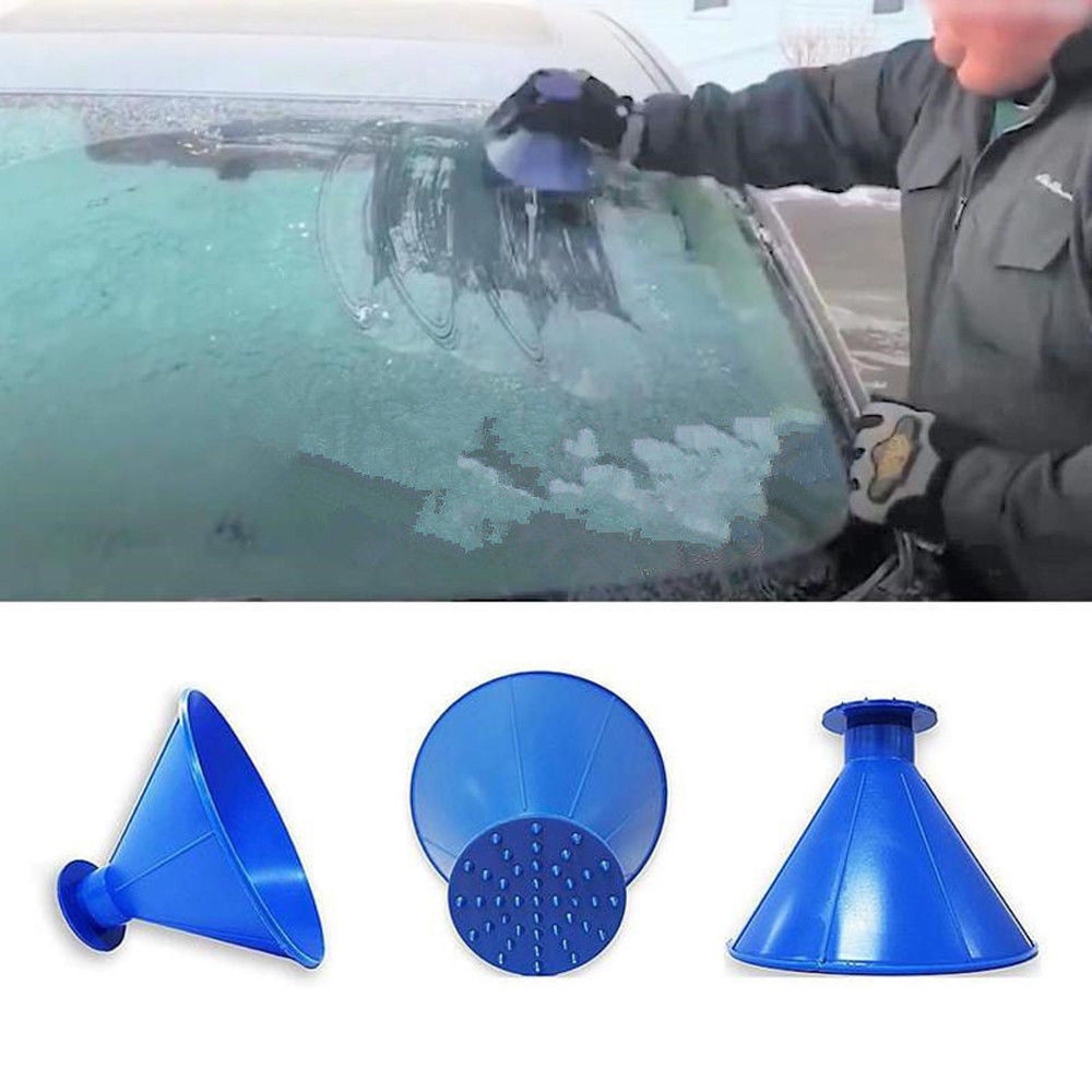 Ice Scraper Shaped Funnel Snow Remover Car Windshield Glass Shovel Cone-Shaped Snow Scraper Window Glass Cleaning