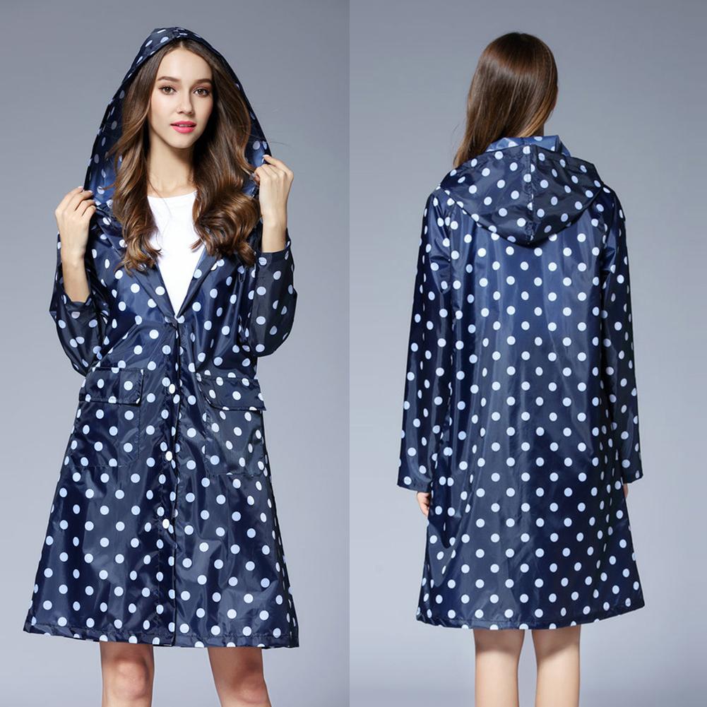 Cute Dots Raincoat Women Poncho Waterproof Rain Wear Outdoor Coat Jacket Suit