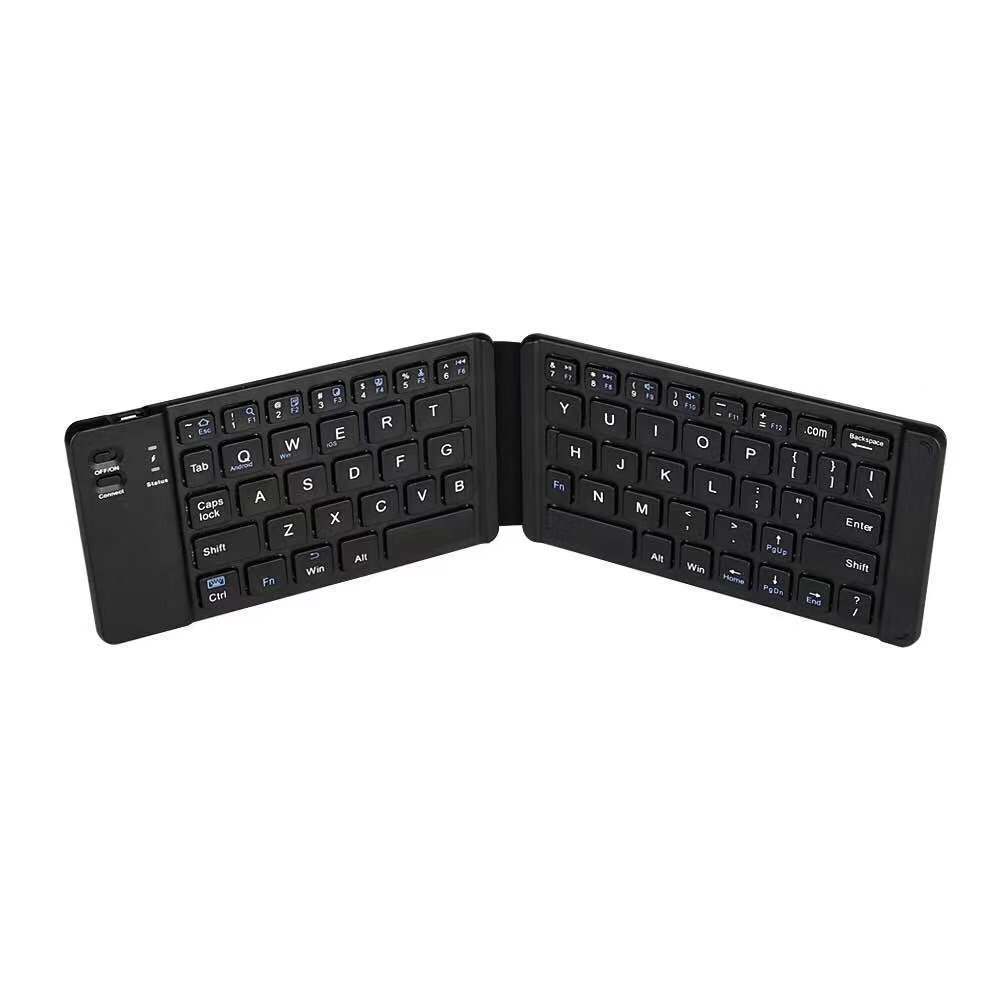 Teclado plegable inalámbrico Teclado Bluetooth plegable recargable para iPad IOS/Android/Windows Tablet: Blanco