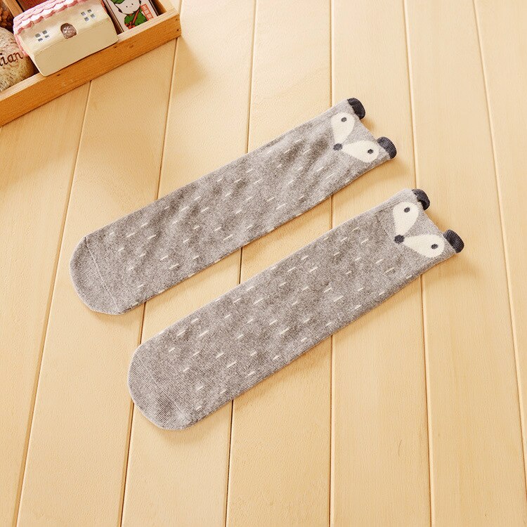 Baby Socks Unisex Lovely Cute Cartoon Fox Kids Knee Girl Boy Baby Toddler Socks Animal Infant Soft Cotton Socks Newborn Socks