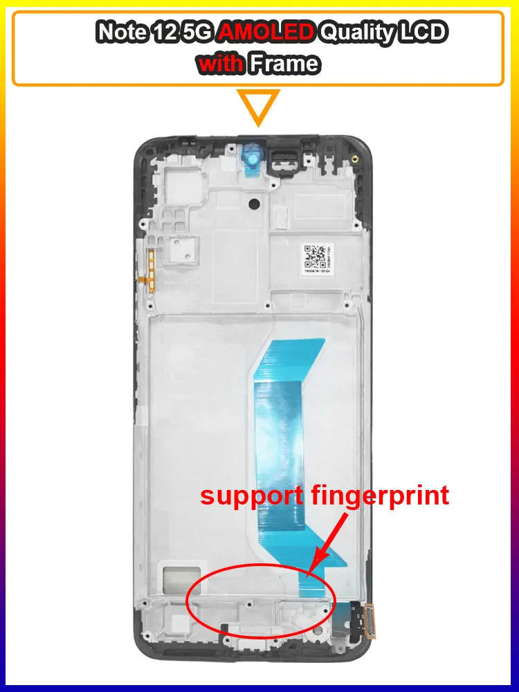 Pantalla LCD AMOLED de 6,67 pulgadas para Xiaomi Redmi Note 12 5G 22111317G pantalla táctil LCD para Redmi Note 12 5G 22111317I LCD con marco: AQUA