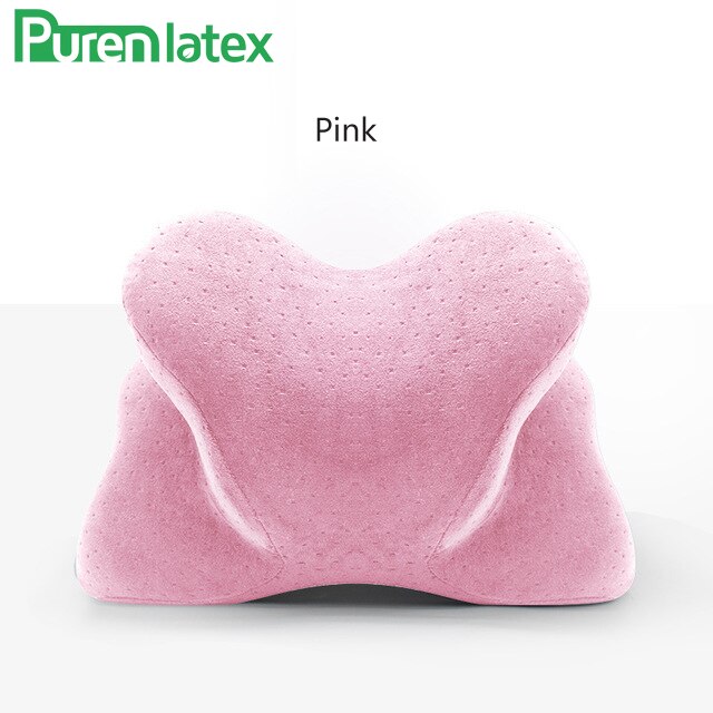Purenlatex Vlinder Cervicale Memory Foam Middag Dutje Kussen Kantoor Tafel School Bureau Kussen Trage Rebound Orthopedische Nekkussen: Pink