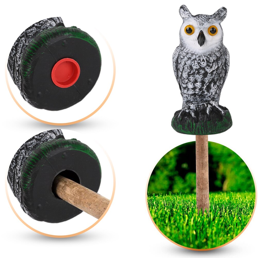 Outdoor Small Size Garden Statues Simulated Owl Weatherproof Dummy Owl with Long Ears Garden Bird Scarecrow