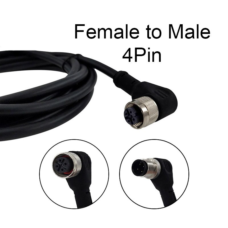 M12 sensor connector cable double head waterproof line male female 2m wire waterproof 4Pin 5Pin 8Pin sensor connectors: Angle F to M 4 p
