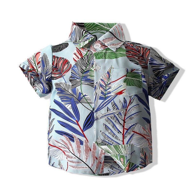 Boys Summer Shirt 2-6Years Kids Short Sleeve Cotto... – Grandado