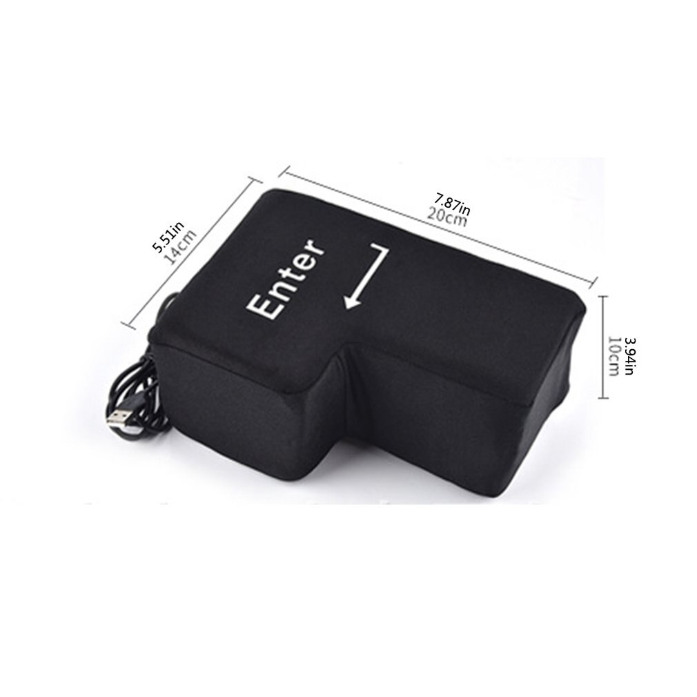 Almohada USB Enter Key para ventilación, botón de ordenador suave, tecla de retorno para oficinas, almohada de descompresión, juguete para aliviar el estrés