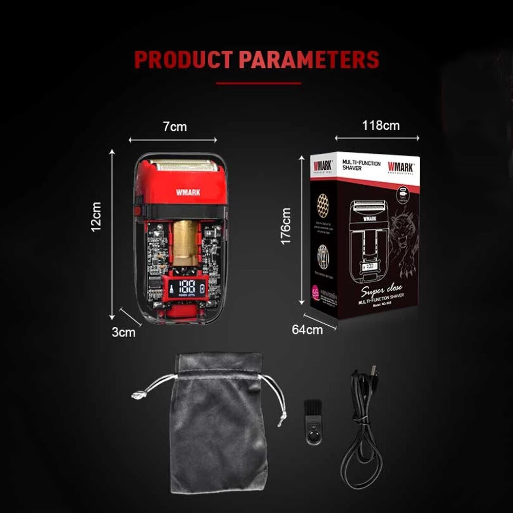 WMARK NG-988 Barber Shaper Electric Men's Shaver Beard USB Electric Razor For Oil Head Shaving Machine Push Clipper