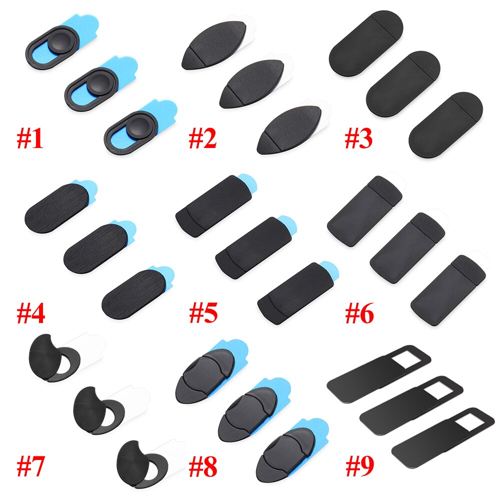 3Pcs Ultra Dunne Webcam Cover Plastic Universele Camera Cover Voor Web Laptop Iphone Pc Laptops Stickers Security Camera Sticker