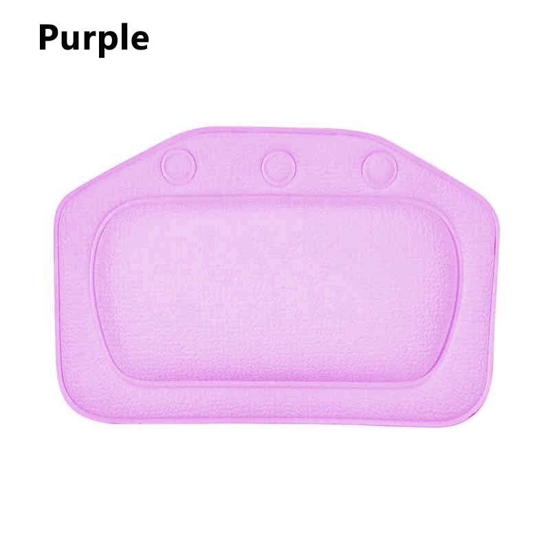 Bathtub Pillow Cushion SPA Bath Pillow Home Bathtub PVC Neck Bathtub Cushion Soft Headrest Suction Cup Pillow Accessories: Purple